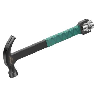 Imagem de Martelo de garra reta, martelo de moldura forjado HCS, martelo de garra com extrator de unha lateral e extremidade de soquete de 14/17/19/22 mm, face fresada e aderência de absorção de choque para