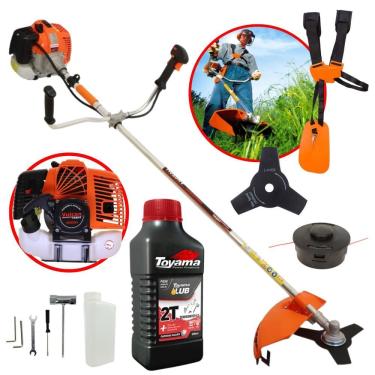 Imagem de Roçadeira Profissional Lateral Vulcan Vr620h À Gasolina 2 Tempos 62cc 3hp + Óleo Toyama Fg50 500ml 2t