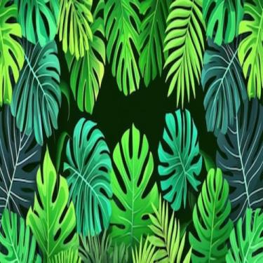 Imagem de Quadro Decorativo Lush Tropical Leaves Nature Arte Moderna para Sala e Escritório 30x30cm