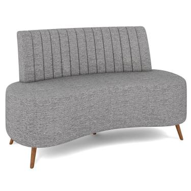 Imagem de Sofá 2 Lugares Para Sala Living 160cm Pés Palito Tamar Z08 Linho Cinza - Mpozenato