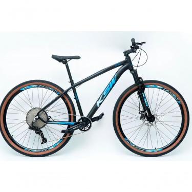 Imagem de Bicicleta Aro 29 Ksw Xlt Alumínio 12v Kit 1x12v Pedivela Single K7 11-50 Freio A Disco Mecanico - Preto-azul Tam. 17