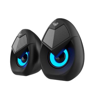 Imagem de Caixa de Som Gamer USB AULA N-69 com Graves Reforçados e Iluminação RGB Dinâmica para PC e Notebook