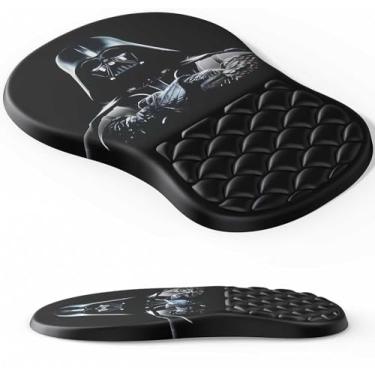 Imagem de Mouse pad ergonômico com descanso de pulso, mousepad macio com design de massagem, espuma viscoelástica e base de poliuretano antiderrapante para alívio da dor, mouse pad para jogos para mesa, casa