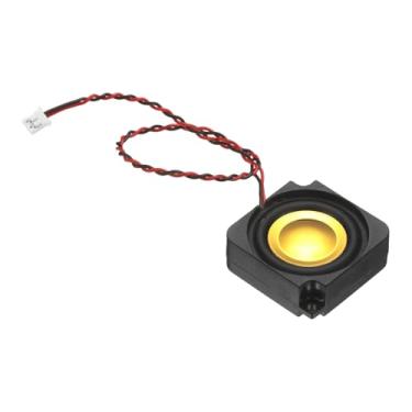 Imagem de PATIKIL Mini alto-falante de 3 watts e 4 Ohm, 1 peça de máquina de publicidade portátil de alcance completo micro conector para pequenos projetos eletrônicos, preto dourado