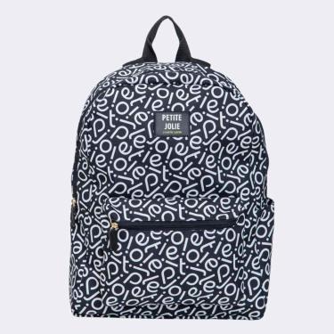 Imagem de Mochila Feminina Teen Logo PJ Preto Branco Petite Jolie PJ11055II-Feminino