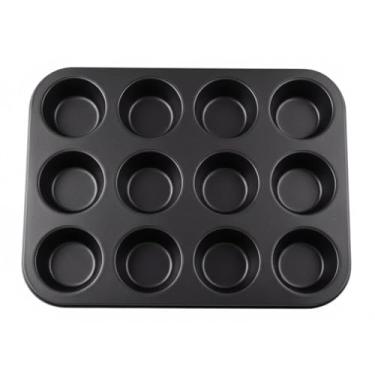 Imagem de Forma 12 Cavidades Mini Bolo Pão de Queijo Cupcake Empadinha Preta