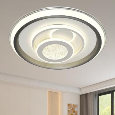 Imagem de Luminária de Teto LED 90W Super Brilhante - 3 Cores Ajustáveis (Luz Quente,Luz Natural,Luz Fria), Espectro Completo,Sem Cintilação,Bivolt - Ideal para Sala,Quarto,Cozinha - Cobre Áreas de 15-28m²