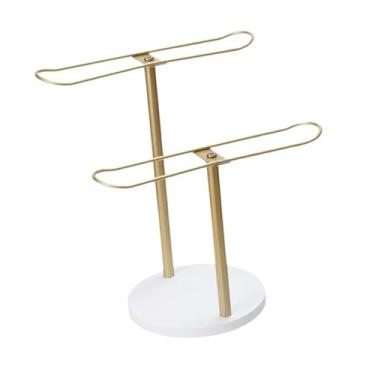 Imagem de oshhni Organizador de Faixas de Cabelo e Compacto para Exibir Faixas de Cabelo, Expositor de Joias e Acessórios de Cabelo para Mesa, 2 Camadas