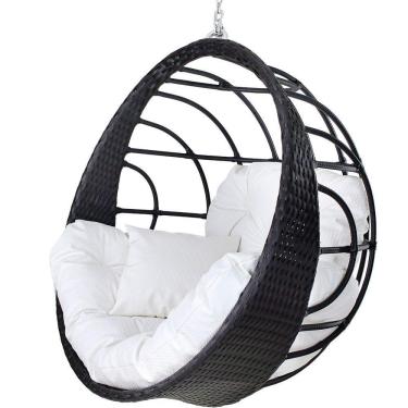 Imagem de Balanço Ninho Suspenso Preto E Courino Nautico Branco