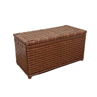 Imagem de Baú Organizador Multiuso em Fibra Sintética para Roupa Suja, Brinquedos e Outros – Cesto Artesanal 60x30x30 cm, Estrutura de Madeira(Indiano)