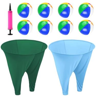 Imagem de OMKSIH Granny Pants Yard Game 2 peças calças de jogos com 8 bolas saltitantes e 1 bomba de ar divertido multijogador festa gigante jogo ao ar livre para adultos e família jogo de arremesso interativo