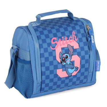 Imagem de Lancheira Térmica Stitch Escolar Infantil Transversal Azul