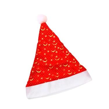 Imagem de Gorro Natalino Decorativo com Estrelas, Enfeite para Papai Noel, Decoração de Natal