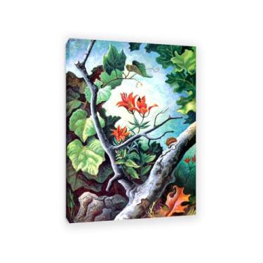 Imagem de Zeichn8u Thomas Hart Benton Impressão em tela pinturas famosas de lírio de madeira arte de parede Thomas Hart Benton pôster decoração de casa para quarto sala de estar escritório 100 x 70 cm (33 x 28