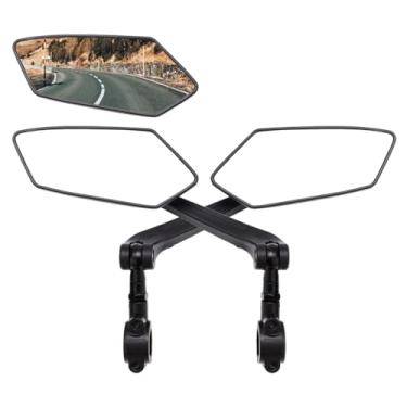 Imagem de 1 par de espelhos retrovisores de bicicleta, espelhos retrovisores de guidão ultra claros, espelhos de bicicleta ajustáveis de ângulo amplo de 360°, espelhos de bicicleta para visão ampla