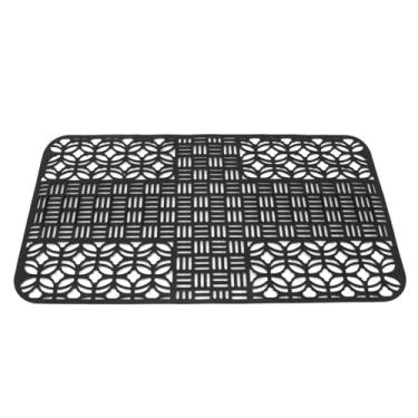 Imagem de AYNEFY Tapete de Pia de Cozinha de Silicone, Protetor de Drenagem Anti-calor e Anti-riscos, Grade Inferior Antiderrapante para Pratos, Potes e Panelas, Tapete de Chuveiro de Banheira (Preto)