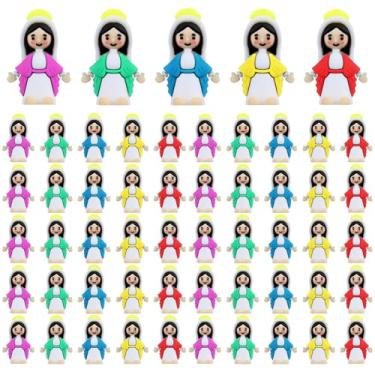 Imagem de ORALSO 50 mini estatuetas da Virgem Maria em 5 cores – Estátuas da Virgem Maria Católica Pequenas, Presentes Devocionais da Virgem Maria para Batismo, Páscoa, Natal e Decoração de Casa (50)