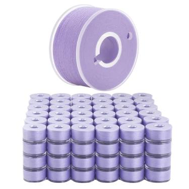 Imagem de Mandala Crafts 144 Lavanda SA156 Bobinas pré-enroladas para máquina de costura Singer -15J SA156 Linha de bobina pré-preenchida para máquina de costura Brother e bordado
