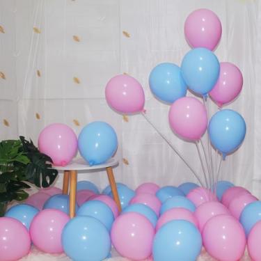 Imagem de 200 balões rosa e azuis, 12 cm, macaron, azul pastel, rosa, látex, pequeno balão, guirlanda, arco, kit para chá de bebê, aniversário, chá de panela, casamento, casamento, casamento, revelação de