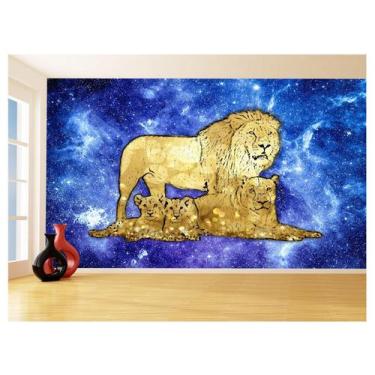 Imagem de Papel De Parede Animais Pop Art Familia Leões 3,5M Pxa427 - Você Decor