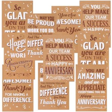 Imagem de Fancy Land Cartões de aniversário de trabalho Kraft Cartões de apreciação de funcionários com envelopes para cumprimentos de negócios