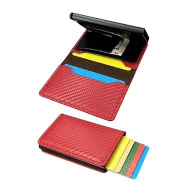 Imagem de Carteira fina para homens/mulheres, proteção RFID, carteira masculina minimalista, porta-cartão de crédito, carteira masculina elegante para segurança e conveniência, bolso frontal traseiro, suporta 8