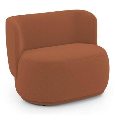 Imagem de Namoradeira Decorativa Orgânica Molly 02 Lugares Bouclê Terracota - Abmaza