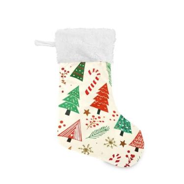 Imagem de GakkiGii Meia de Natal grande para árvore de Natal, decoração de Natal suspensa para parede de árvore de lareira, 45 x 31 cm