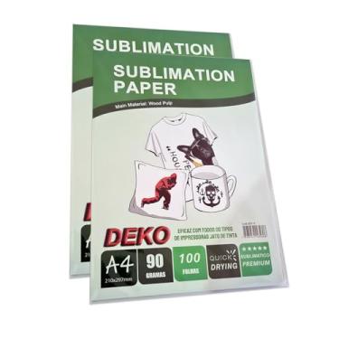 Imagem de Papel Sublimático A4, 90g, 200 Folhas, Fundo Azul, Secagem Rápida, para Impressoras Jato de Tinta com Tinta para Sublimação