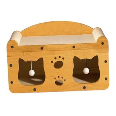 Imagem de Baoblaze Arranhador de gato de papelão com garras para triturar, proteção para gatos pequenos, médios e grandes, versátil e aconchegante