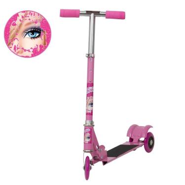 Imagem de Patinete Infantil Barbie 3 Rodas Dobrável Ajustável 50Kg