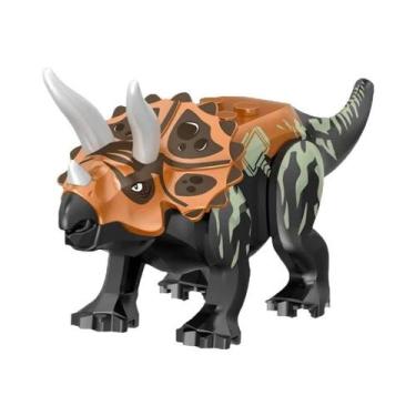 Imagem de Blocos De Montar De Dinossauros Jurássicos: Velociraptor, Triceratops,