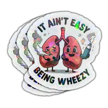 Imagem de Adesivo com 3 peças It Ain't Easy Being' Wheezy Inalador engraçado presente de alergia It Ain't Easy Being Wheezy Adesivos It Aint Easy Being Wheezy Adesivos para Laptop Bottle Case Capacete (E1 HO