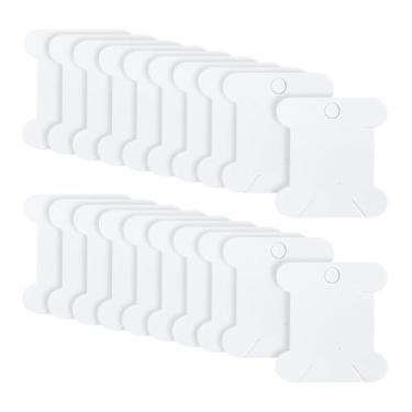 Imagem de GSHLLO 200 peças pequenas bobinas de fio dental de papel vazias bobinas de linha de bordado bobinas para máquina de costura bobina de papelão suporte de armazenamento de costura de cartão organizador