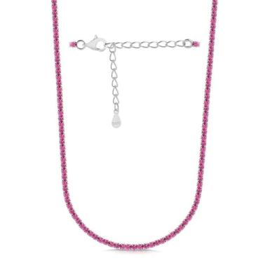 Imagem de Gargantilha Riviera Zircônias 2.00Mm Pink Em Prata 925