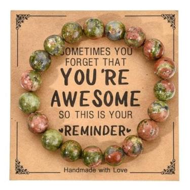 Imagem de Pulseiras de contas presentes para mulheres e homens, pulseira elástica de pedra natural feita à mão, pulseiras de amizade para casais, One Size, Vidro, Sem Pedra Preciosa