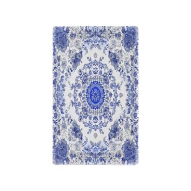 Imagem de Wassud Placa de cobertura de interruptor de luz azul branca floral decorativa capa de parede para tomadas elétricas em branco 4,53 x 2,76 polegadas