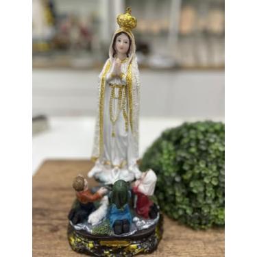 Imagem de Imagem Nossa Senhora de Fátima com Pastores 30 cm em Resina Importada