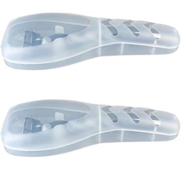 Imagem de Limpar Portable Travel Men Manual Razor Protector Plastic Box Cover Container Storage Shaver Holder Protector Case Organizer | Comparação de Smartphone (2 pacotes)