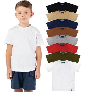 Imagem de Camiseta Infantil Menino 100% Algodão Básica Confortável - VRASALON, 1