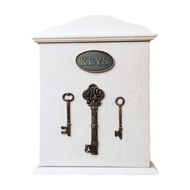 Imagem de Kuntesetty Armário de Chaves de Madeira Maciça, Porta-chaves de Parede, Organizador Artesanal, Armário Decorativo Rústico, Funcional, Ideal para Decoração de Hal, a, Tamanho real