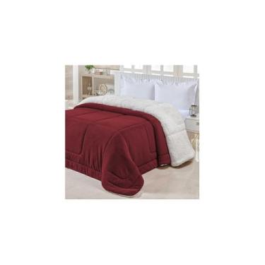 Imagem de Cobertor Sherpa Queen Dupla Face, 2,20m x 2,40m, Caramelo, Manta Plush e Pele de Carneiro, 100% Poliéster