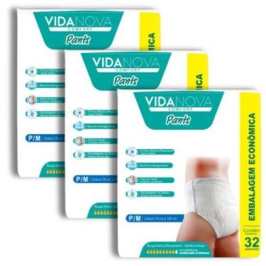 Imagem de Kit 3 Fralda Calça Vida Nova Comfort Pants Geriátrica Incontinência - 