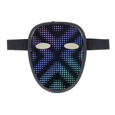 Imagem de YWBL-WH Capa Facial de LED, 28 X 32 Pixels, 30 Imagens, 40 Animações, Tela Iluminada Com Detecção de Gestos e Carregamento Tipo C, para Festas de Fantasia de Cosplay, Carnaval de