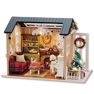 Imagem de Kit de Montagem Casinha Bonecas Madeira DIY Modelo Casa em Miniatura Auto-instalado Decoração Simulada Arte e Manufatura
