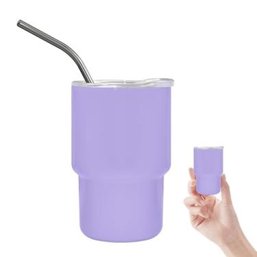 Imagem de Copos de aço inoxidável de 85 g com tampas e canudos, copo de café gelado com tampa transparente copo isolado para café, smoothie, coquetel, chá gelado