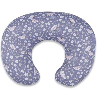 Imagem de Travesseiro de amamentação e travesseiro de amamentação – ergonômico em forma de C para amamentação e mamadeira, tamanho padrão respirável com capa lavável, hipoalergênico, tempo de barriga e suporte