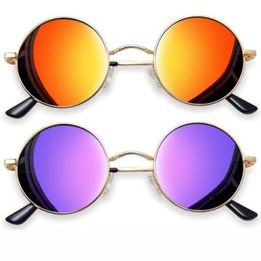 Imagem de Óculos de sol Joopin Small Round Circle Polarized UV400 Vermelho Roxo