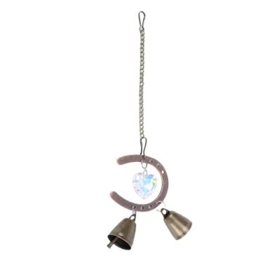Imagem de Pssopp Ferradura Windchime, Decoração de Ferraduras da Sorte do Vintage Pendurado Ornamento Jardim Pingente Sino de para Casa Família Rancho Barra