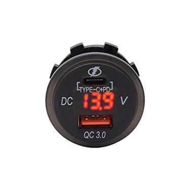 Imagem de Tomada de Carregamento USB QC3 0 12V-24V com Porta Type C para Carro Van Barco Marítimo ATV RV Compatível Dispositivos A
